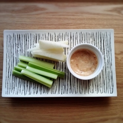 セロリもそえてみました　止まらないおいしさでした～　他の野菜でもあわせてみたいです　ごちそうさまでした